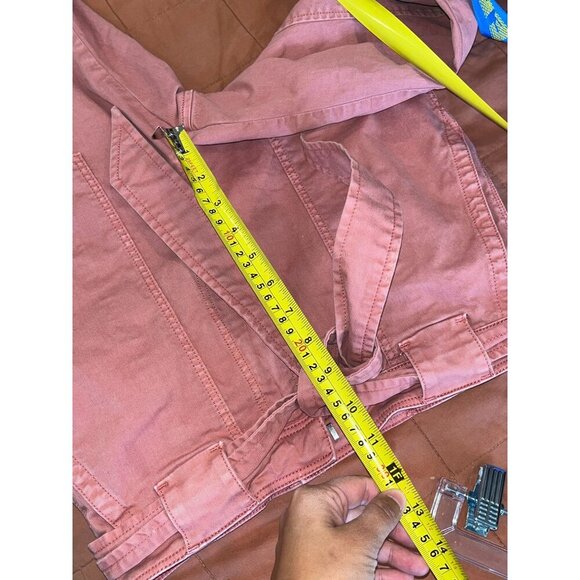 Rebecca Taylor La Vie Patrice Utility Twill Pants 28 Pink Belted Office Preppy - Picture 6 of 9